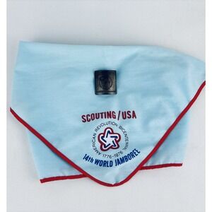 1976 World Jamboree BSA Contingent Lot Boy Scouts Neckerchief & Slide Vintage